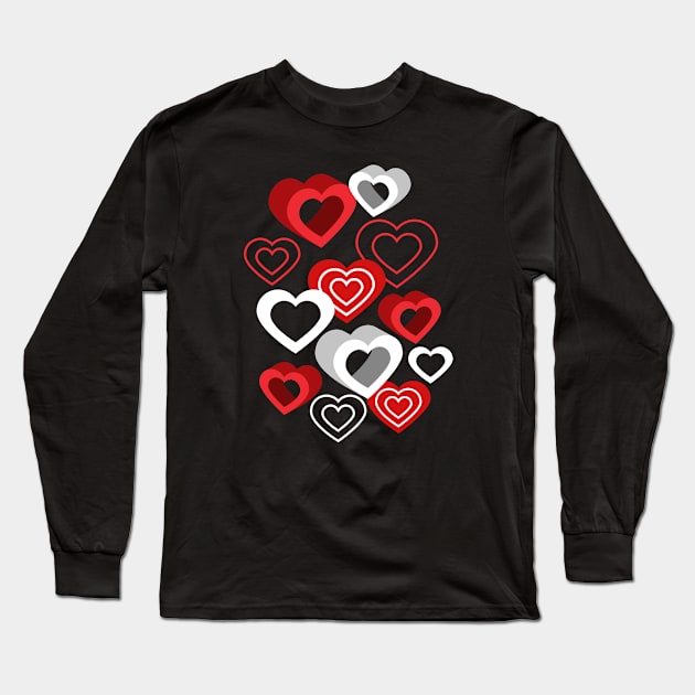 Love Hearts Long Sleeve T-Shirt by Designoholic